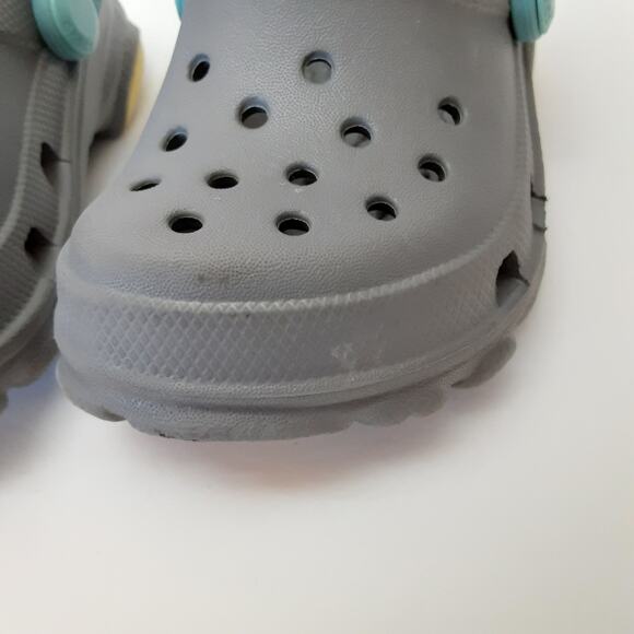 Crocs Clogs All Terrain Kids Water Shoes Gray Back Strap Toddler 4C Summer - Picture 7 of 10